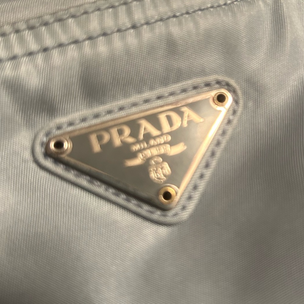 Authentic Prada Nylon Tote (Light Blue w/ Gray Straps)
CLEAN CLEAN